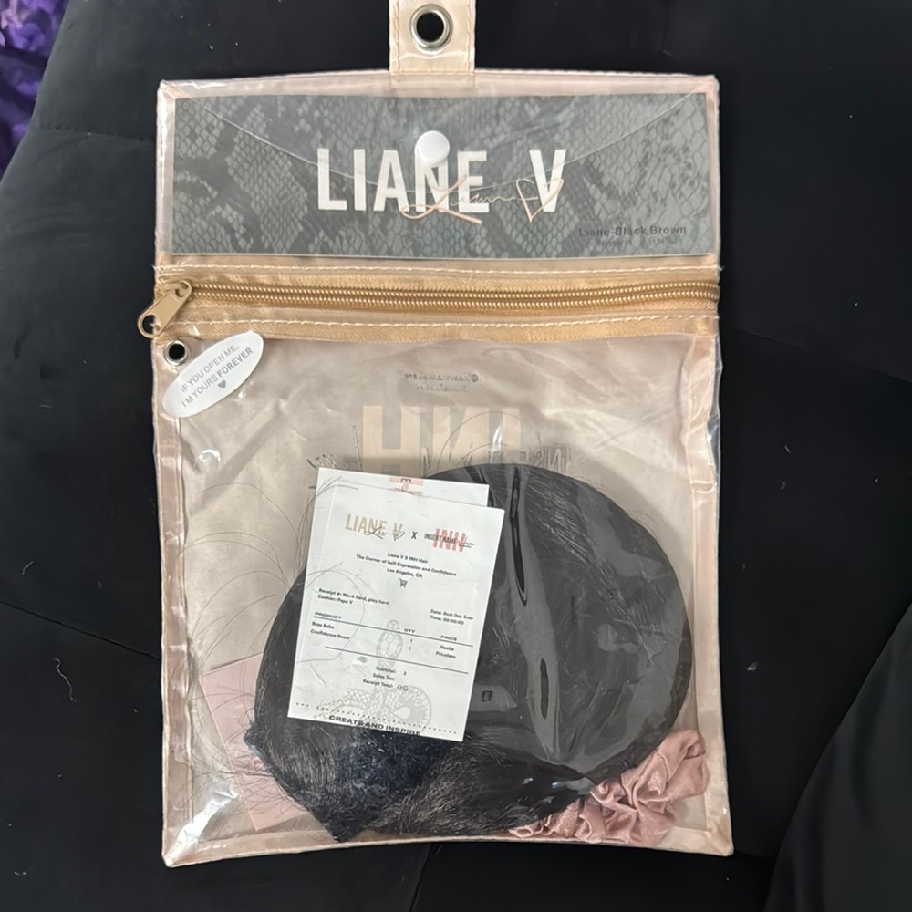 InsertNameHere INH Hair Liane V Ponytail Clip Faux Wig Extension Black Brown